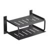 Router Wall Mount Space Aluminum Material Guardrail Design 2.5cm Cable Duct Nail-Free Installation Router Organizer Shelf for Home Office Use(Black,41.5 * 25 * 15.5cm) view 1