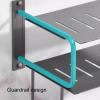 Router Wall Mount Space Aluminum Material Guardrail Design 2.5cm Cable Duct Nail-Free Installation Router Organizer Shelf for Home Office Use(Black,41.5 * 25 * 15.5cm) view 3