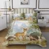 jejeloiu Cute Deer Hedgehog Bedspread Twin Size Kids Woodland Animal Coverlet Set for Boys Girls Teens Wild Animals Quilted Coverlet Nature Wildlife Tree Quilted Room Decor view 2