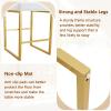 Sweiko 26 Inch Counter Height Bar Stools Set of 4 with Leather Cushion and Back Modern Bar Chairs for Kitchen Island Counter Stools with Metal Leg for Restaurant Dining Room Office, White and Gold view 4