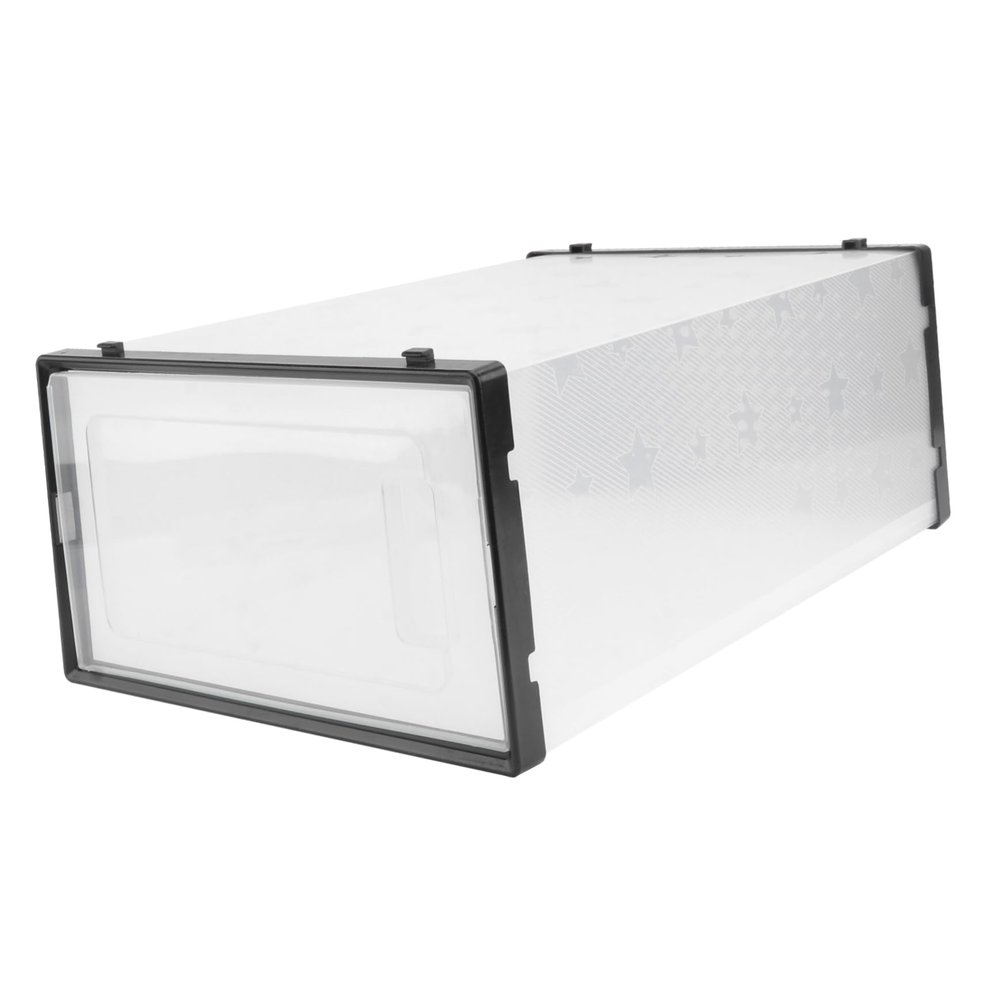 Parliky Plastic Shoe Storage Box, Stackable Clamshell Design