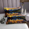 jejeloiu Mountain Lake Bedspread Twin Size Kids Sunflower Floral Coverlet Set for Boys Girls Teens Natural Scenery Quilted Coverlet Breathable Sunrise Quilted Room Decor view 4