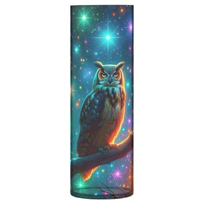 ALAZA Owl Bird Starry Vase for Flowers 3.9" W x 11.8" H Cylinder Vases for Centerpieces Home Office Decor Storage Container
