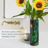 ALAZA Owl Bird Starry Vase for Flowers 3.9" W x 11.8" H Cylinder Vases for Centerpieces Home Office Decor Storage Container view 4