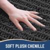 Arotive Luxury Bathroom Rugs 44x32, Extra Soft Thick Absorbent Shaggy Chenille Bath Rugs, Non-Slip Machine Wash Dry, Bath Mats for Bathroom Floor, Tub and Shower, Home Decor Accessories, Dark Grey view 3