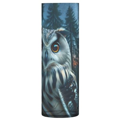 ALAZA Owl Starry Sky Landscape Vase for Flowers 3.9" W x 11.8" H Cylinder Vases for Centerpieces Home Office Decor Storage Container