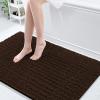 Arotive Luxury Bathroom Rugs 50x30, Extra Soft Thick Absorbent Shaggy Chenille Bath Rugs, Non-Slip Machine Wash Dry, Bath Mats for Bathroom Floor, Tub and Shower, Home Decor Accessories, Brown view 1