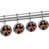 12 Pcs Glass Shower Curtain Hooks, Stainless Steel Decorative Rings for Bathroom, Rust Resistant Shower Rings for Shower Curtains Rods, Dark Orange Octopus view 2