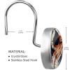 12 Pcs Glass Shower Curtain Hooks, Stainless Steel Decorative Rings for Bathroom, Rust Resistant Shower Rings for Shower Curtains Rods, Dark Orange Octopus view 3