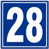 12x12" Parking Lot Number 28 Sign - High-Intensity Grade Aluminum, Weatherproof, Fade-Resistant, Curbside Number, Blue/White, Ideal for Outdoor and Indoor Use view 1