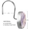 12 Pcs Glass Shower Curtain Hooks, Stainless Steel Decorative Rings for Bathroom, Rust Resistant Shower Rings for Shower Curtains Rods, Purple Background Bunny Egg view 3