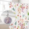 12 Pcs Glass Shower Curtain Hooks, Stainless Steel Decorative Rings for Bathroom, Rust Resistant Shower Rings for Shower Curtains Rods, Purple Background Bunny Egg view 4