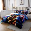 German Shepherd Dog Kids Bedspread King Size,Tie-dye Graffiti American Flag Coverlet Set,Boys Men Room Decor,Police Car Puppy Animal Pet Quilted Coverlet,Red Blue Bedding Quilt,2 Pillowcases view 3