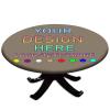 FLDRNKTP Personalized Fitted Table Cloth with Elastic Edge, Custom Round Tablecloth Customized with Photo/Text/Logo Waterproof Wipeable Circular Table Cover, Khaki, Fit for 28" Table view 1
