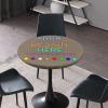 FLDRNKTP Personalized Fitted Table Cloth with Elastic Edge, Custom Round Tablecloth Customized with Photo/Text/Logo Waterproof Wipeable Circular Table Cover, Khaki, Fit for 28" Table view 2