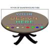 FLDRNKTP Personalized Fitted Table Cloth with Elastic Edge, Custom Round Tablecloth Customized with Photo/Text/Logo Waterproof Wipeable Circular Table Cover, Khaki, Fit for 28" Table view 4