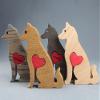 Personalized Wooden Siberian Husky Statue in 4 Colors: Dark, Gray, Natural, Amber.Handcrafted Oak Dog Figurine with Heart Handcarved Siberian Husky Sculpture Pet Lovers Gift Sentimental Art Home Decor view 2