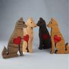 Personalized Wooden Siberian Husky Statue in 4 Colors: Dark, Gray, Natural, Amber.Handcrafted Oak Dog Figurine with Heart Handcarved Siberian Husky Sculpture Pet Lovers Gift Sentimental Art Home Decor view 3