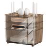 WiFi Router Organizer Box Plastic Material Transparent Viewing Large Holes for Heat Dissipation Router wall Mount Storage Rack for Office and Home(Brown,31.5 * 21.5 * 27.5cm) view 1