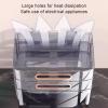 WiFi Router Organizer Box Plastic Material Transparent Viewing Large Holes for Heat Dissipation Router wall Mount Storage Rack for Office and Home(Brown,31.5 * 21.5 * 27.5cm) view 2