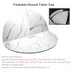 47-79 Inch Round Dining Table Only Marble Top, Fold-in-Quarter Circle Table Top Wood - Solid Surface, Waterproof Indoor Outdoor Dining/Weddings/Parties Table Top Without Leg(67''/170cm) view 2