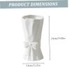 Jeorywoet Flower Vase, Ceramic, Modern Elegant White Vase with Bow Decoration, Scratch-Resistant, Perfect for Dried Flowers and Hydroponics view 2