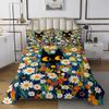Manfei Cute Black Cat Kids Bedspread Twin Size,Botanical Plants Daisy Flowers Rustic Nature Coverlet Set,Boys Girls Room Decor,Kawaii Animal Pet Quilted Coverlet,Green Bedding Quilt,1 Pillowcase view 1