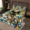 Manfei Cute Black Cat Kids Bedspread Twin Size,Botanical Plants Daisy Flowers Rustic Nature Coverlet Set,Boys Girls Room Decor,Kawaii Animal Pet Quilted Coverlet,Green Bedding Quilt,1 Pillowcase view 2