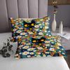 Manfei Cute Black Cat Kids Bedspread Twin Size,Botanical Plants Daisy Flowers Rustic Nature Coverlet Set,Boys Girls Room Decor,Kawaii Animal Pet Quilted Coverlet,Green Bedding Quilt,1 Pillowcase view 4