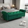 KEIKI Storage Bench for Bedroom, 63" Bed Benches for Foot of Bed, Green view 1