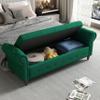 KEIKI Storage Bench for Bedroom, 63" Bed Benches for Foot of Bed, Green view 2