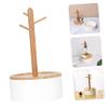 BSNANCA 1pc Desktop Storage Box Tabletop Decor Desk Tray Earring Display Holder Jewelry Rack Stand Desktop Storage Rack Tabletop Jewelry Rack Jewelry Hanger Dainty Earrings Key Tray Bamboo (White) view 3
