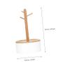 BSNANCA 1pc Desktop Storage Box Tabletop Decor Desk Tray Earring Display Holder Jewelry Rack Stand Desktop Storage Rack Tabletop Jewelry Rack Jewelry Hanger Dainty Earrings Key Tray Bamboo (White) view 4