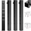 4 Pcs Folding Table Leg Extenders, Super-Strength Steel Table Leg Risers, Tables Height Extenders Lifts Risers, 5 Levels Adjustable Height Desk Legs Extensions Rise 4.36.38.310.312.2in view 1