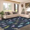 Zydzarrx Kids Dinosaur Rug, Washable Colorful Fun Design Area Rugs 7x9 - Educational Carpet, Bedroom, Living Room, Home Decor, Soft, Non Slip, Non Shedding view 2