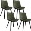 OZSSLJJ Modern Set of 4 Dining Chairs, for Terrace Home Living Room Coffee Chair Frosted Leather Metal Non-Slip Feet Kitchen Chair(Green) view 1