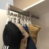 Pull Out Clothes Hanger Rail Rack, Extendable Pull Out Closet Rod, 201 Steel Finish Sliding Closet Rod, With 2 Sliding Rails Adjustable Extendable Clothes Rail, 30-80cm Wardrobe Rail(450MM/17.7INCH) view 3