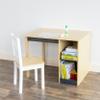 Humble Crew Dalton Toddler Desk and Chair Set, Natural/Black/White/Grey, Kids Study Desk with Storage for Ages 36, Homeschool and Activity Table, Easy Assembly, Wooden Furniture view 2