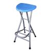 28 Inch Folding Bar Stool with Handle and Footrest, Portable Plastic High Chair Stool for Indoor and Outdoor Kitchens, Home Bars(Blue) view 1