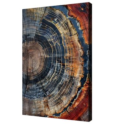 Vintage Dark Tree Wall Art Framed Abstract Colorful Tree Ring Poster For Gothic Room Decor Mysterious Dark Academy Art Canvas Print Picture For Home Living Bedroom Decor