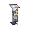 GAZOGJ Magazine Rack 4 Tier Magazine Rack Newspaper Rack Information Rack Display Rack Office Magazine Newspaper Storage Rack Black Standing Magazine Rack, view 1