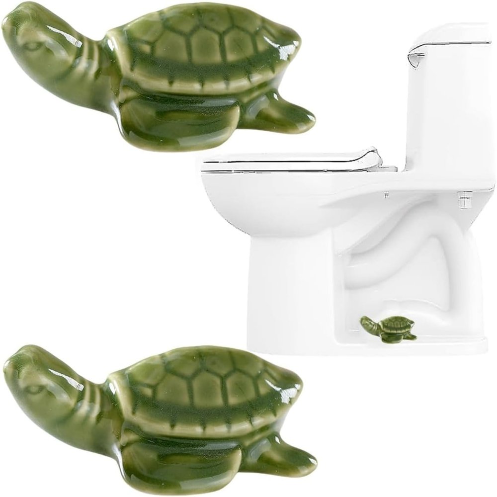 Decorative Toilet Bolt Cover, Cute Ceramic Turtle Toilet Bolt Cover Decoration, Toilet Bottom Bolt Cover (2pc) (K2PCS)