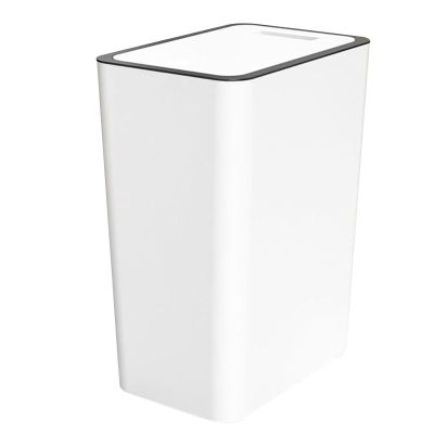 ANGGREK Press Button Trash Can 15L Capacity Plastic Garbage Bin, Modern with Press Sealing Structure Design Suitable for Household Use for Kitchen Bathroom
