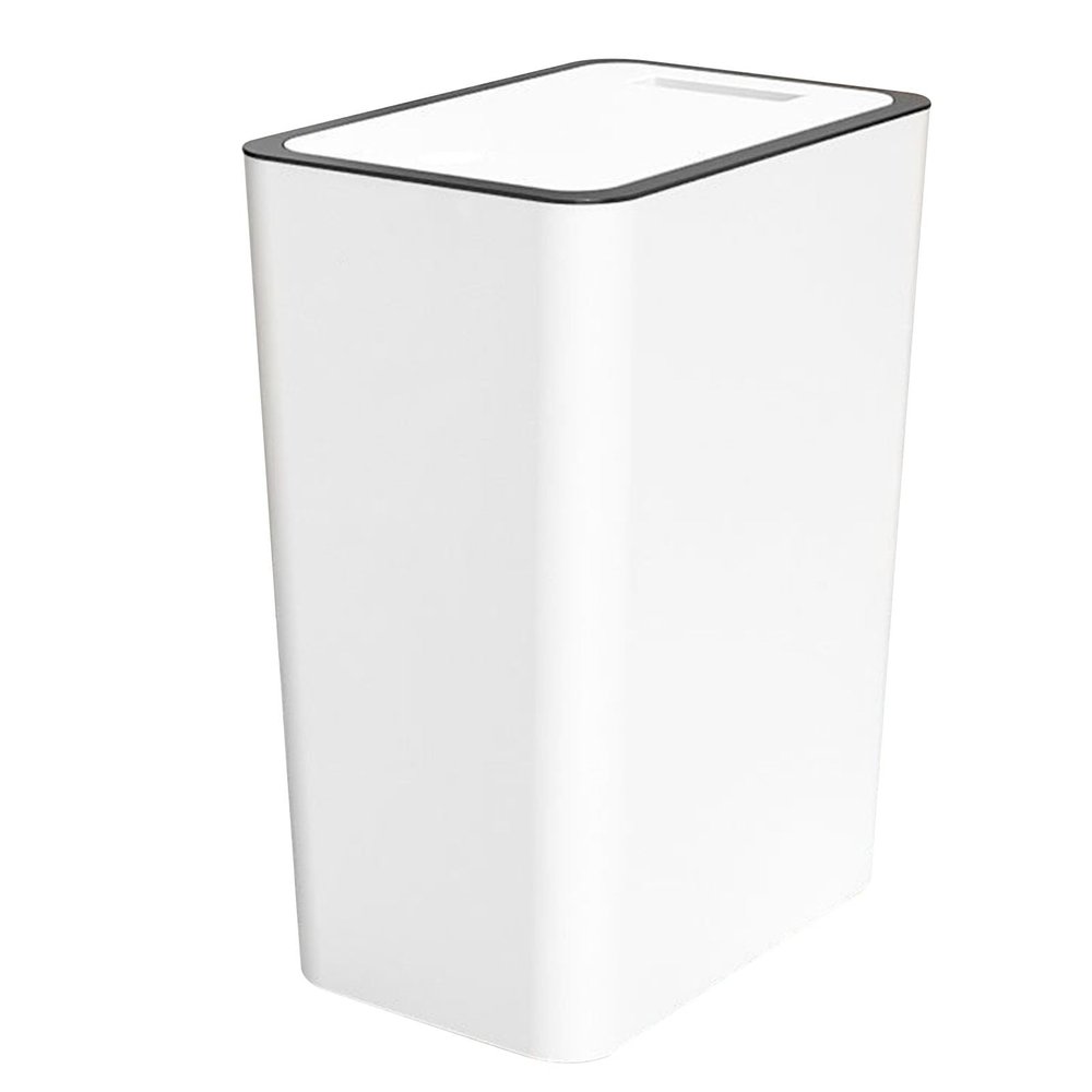 ANGGREK Press Button Trash Can 15L Capacity Plastic Garbage Bin, Modern with Press Sealing Structure Design Suitable for Household Use for Kitchen Bathroom