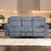 Gray Velvet Recliner with & Table - 3 Seat, and Relaxing, Stable, Stylish Tuft Workmanship, Soothing Two Tone Port Table, Soft Fluffy, Strong Wood Metal Frame, Classy Tufting, Comfy view 1