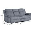 Gray Velvet Recliner with & Table - 3 Seat, and Relaxing, Stable, Stylish Tuft Workmanship, Soothing Two Tone Port Table, Soft Fluffy, Strong Wood Metal Frame, Classy Tufting, Comfy view 3
