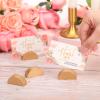 Colingmill 48 Pcs Gold Table Number Holders Place Card Wooden Indoor Lightweight Wedding Table Name Holder Semicircular Design Stands Office Tag Photo Menu Clips Banquet Birthday Party Restaurant view 4