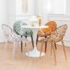 Acrylic Transparent Dining Chairs for Modern Kitchen Set of 4 (Brown One Size) view 2