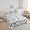 Erosebridal Bowknot Bedding Set Toddler Size, Love Heart Comforter Set for Kids Girls Boys Children Teens Women Bedroom, Girly Princess Bow Duvet Set Bow Knot Kawaii Decor Quilt, Grey White view 3