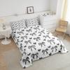 Erosebridal Bowknot Bedding Set Toddler Size, Love Heart Comforter Set for Kids Girls Boys Children Teens Women Bedroom, Girly Princess Bow Duvet Set Bow Knot Kawaii Decor Quilt, Grey White view 4